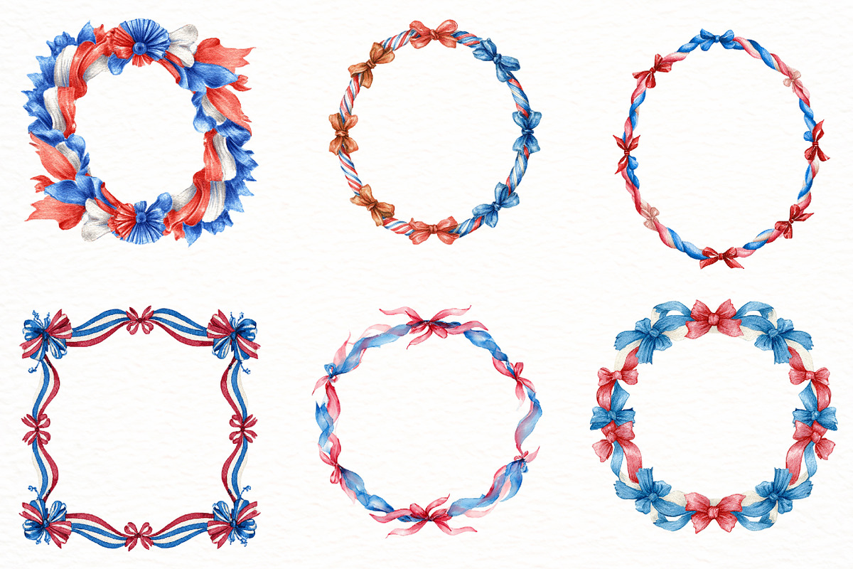Coquette Patriotic Frames Clipart, an Illustration by Designworld (Photo 2 of 8)