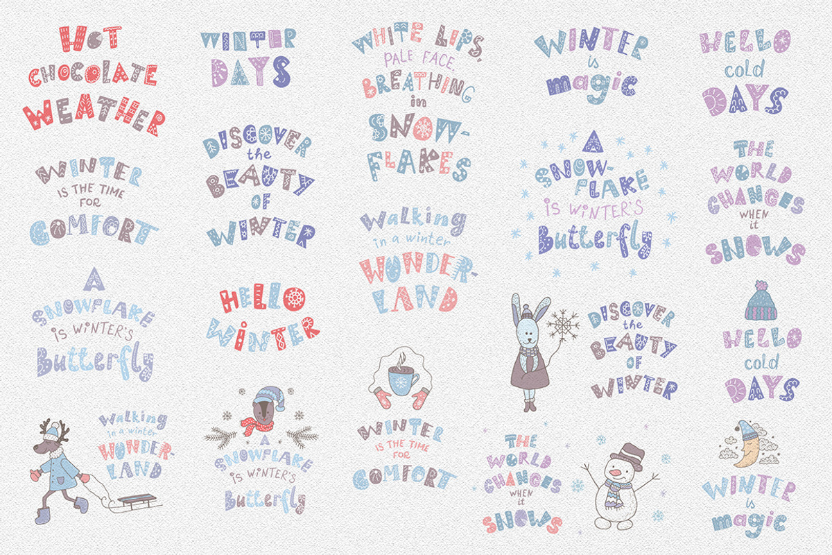 Winter quotes & animals, cards., an Animal Illustration by Designwork (Photo 23 of 23)