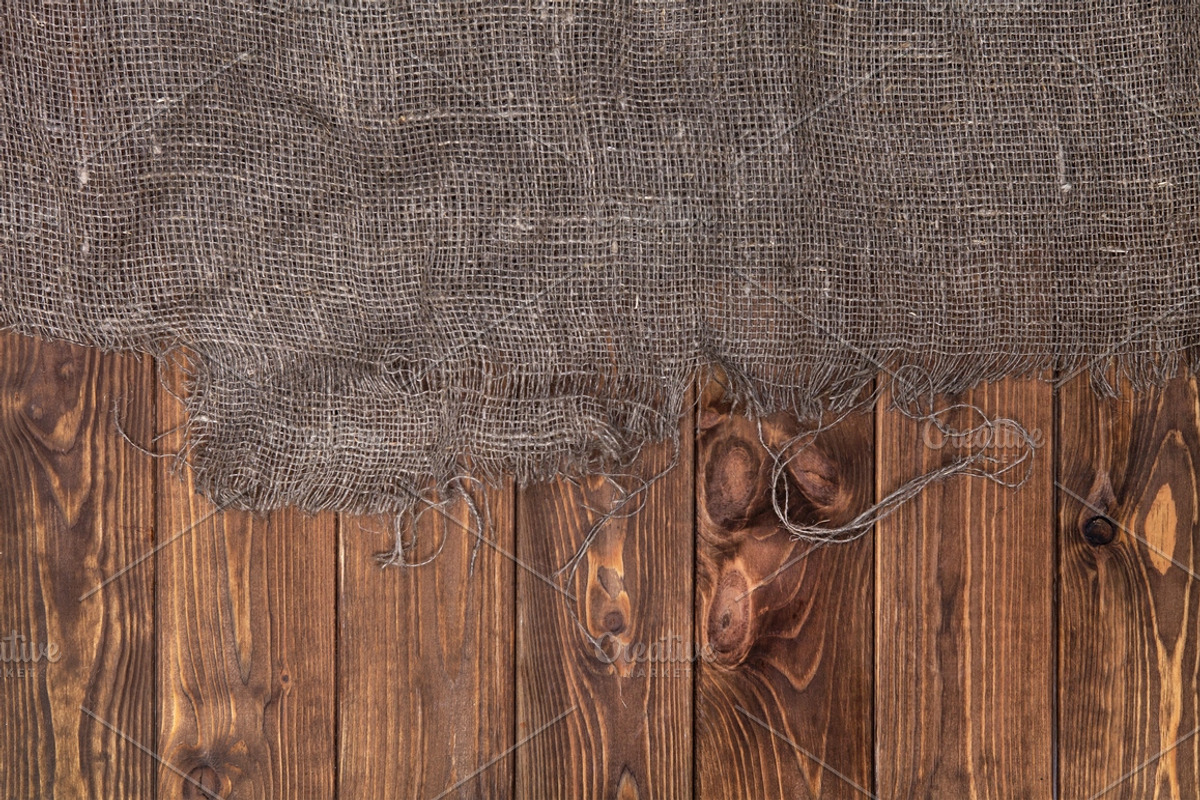Rustic burlap on a wooden table, a Texture Graphic by Max Lashcheuski (Photo 11 of 12)