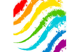 Rainbow paint strokes background, an Illustration by Nenahliadava Design
