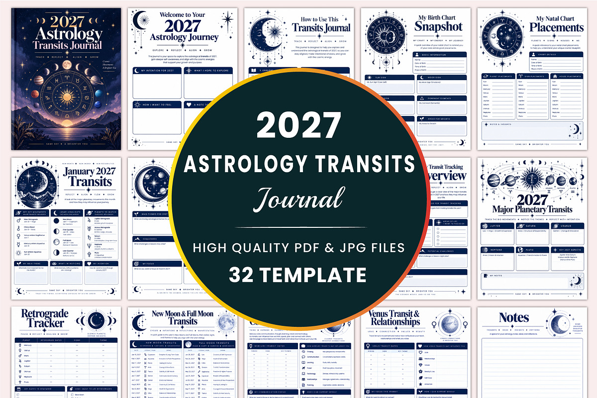 2027 Astrology Transits Journal, a Stationery Template by Shumaya (Photo 1 of 4)