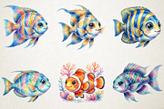 Watercolor Exotic Fish PNG Clipart, an Animal Illustration by RobertsArt (Thumbnail 4 of 7)