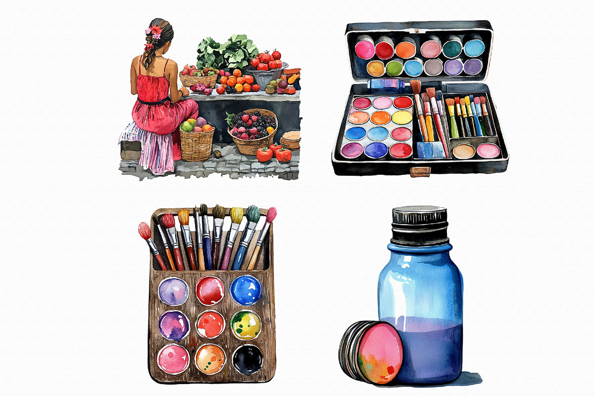 Watercolor Artist Clipart, an Illustration by Libby Wishes (Photo 5 of 5)