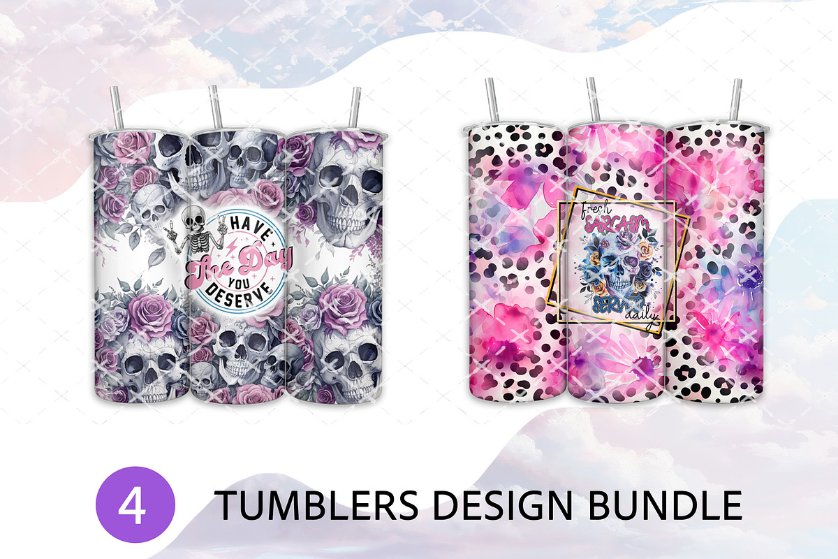 Sarcastic Skull Tumbler Bundle PNG, an Object Graphic by TumblerArtDS (Photo 3 of 7)