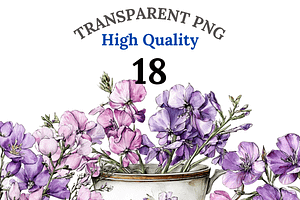 18 Fireweed in Cup Clipart, an Illustration by Pati Charm Studio