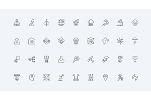 Cloud services digital data icons, a Technology Illustration by Lemberg Vector