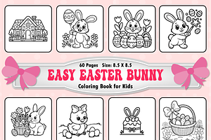 Easy Easter Bunny Coloring Book, an Animal Illustration by Design Home