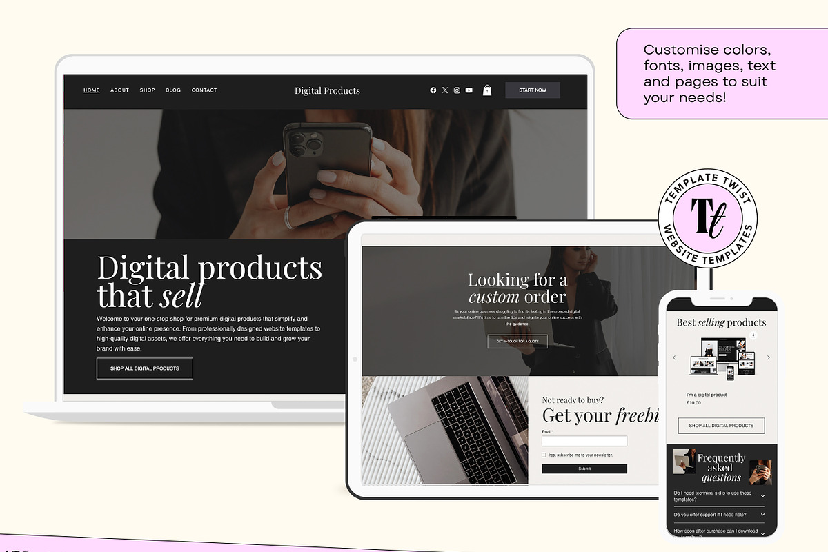 Wix Digital Products Template, a Wix Template by Template Twist Shop (Photo 7 of 10)