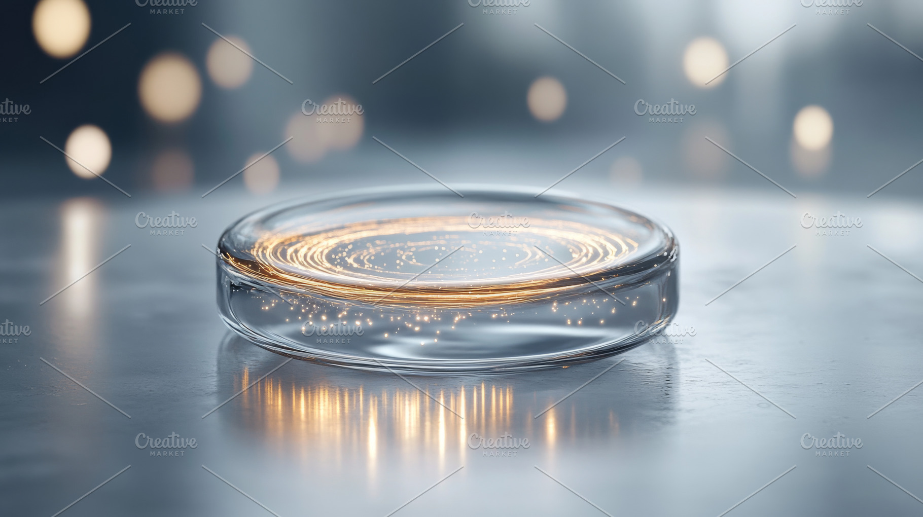 Petri dish with cosmic swirl resembl, a Photo by Dvoevnore photos