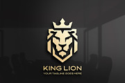 Geometric King Lion Logo, a Branding & Logo Template by YUDesignStore (Thumbnail 1 of 10)