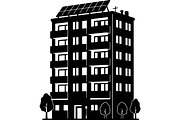 Solar Panel Building Silhouette, a Technology Illustration by balal (Thumbnail 3 of 13)