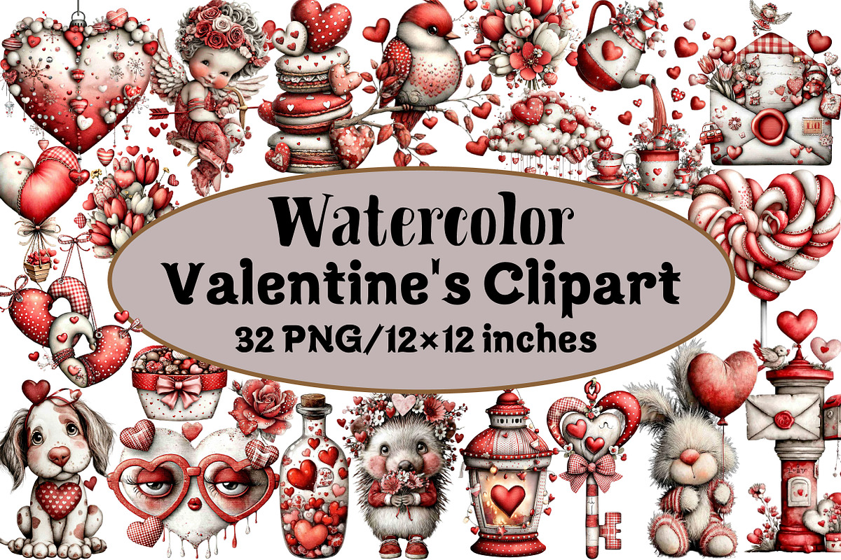 Valentine's Clipart, an Illustration by Design Market (Photo 1 of 5)