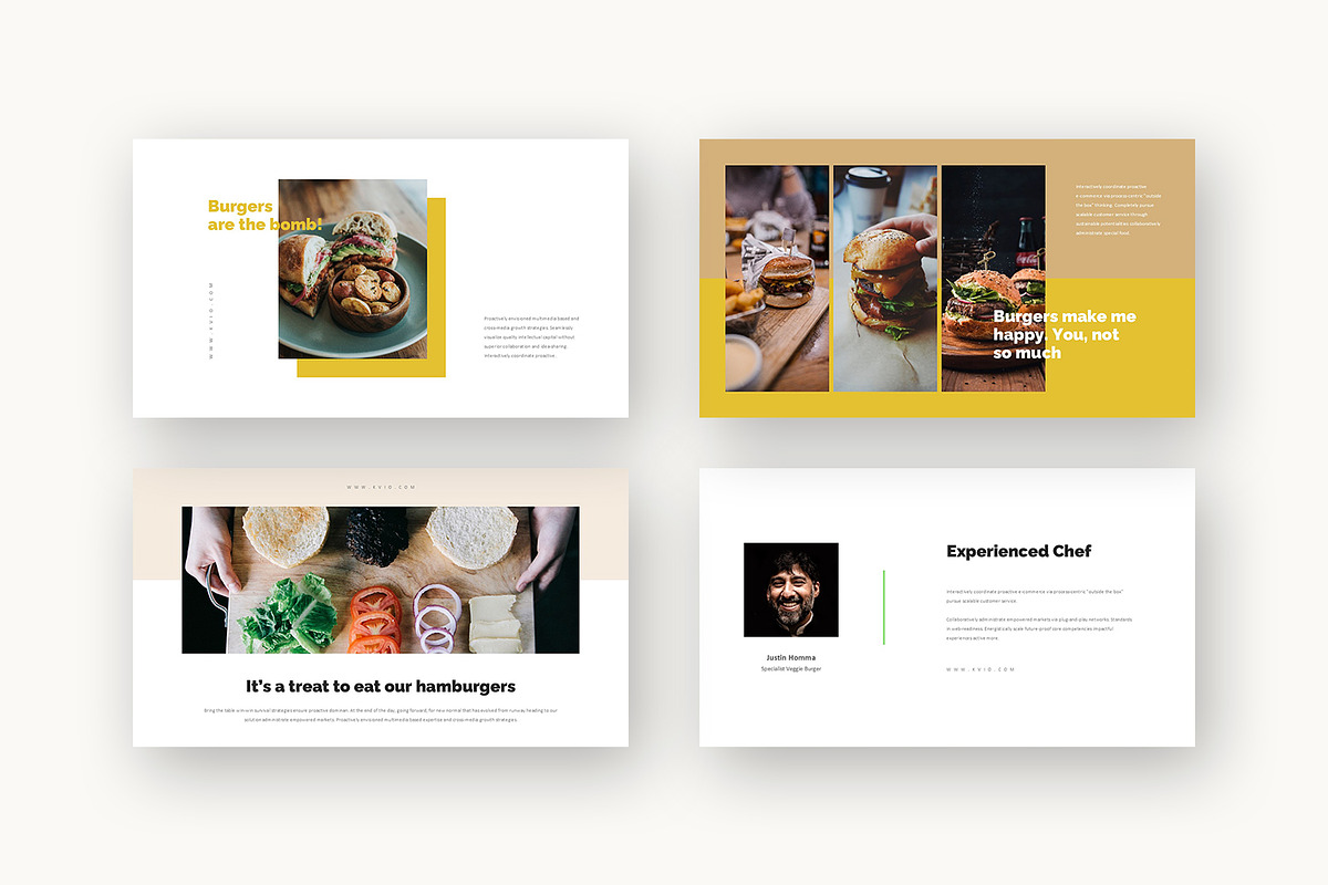 Kvio : Burger Brand Google Slides, a Presentation Template by Punkl Camp (Photo 5 of 15)