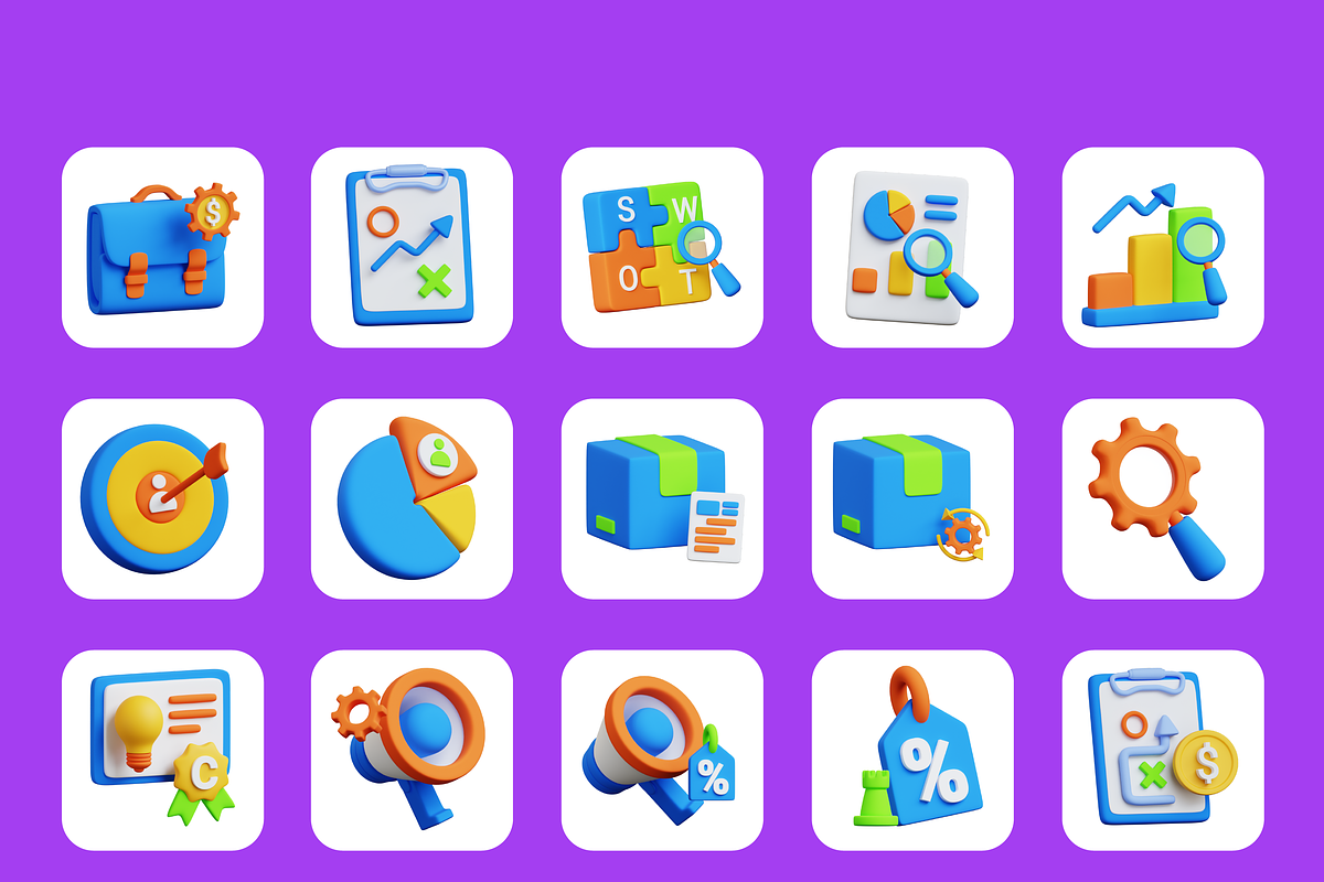 3D Animated Business Model Icon Set, a Characters & Person 3D Model by Flat Icons (Photo 5 of 5)