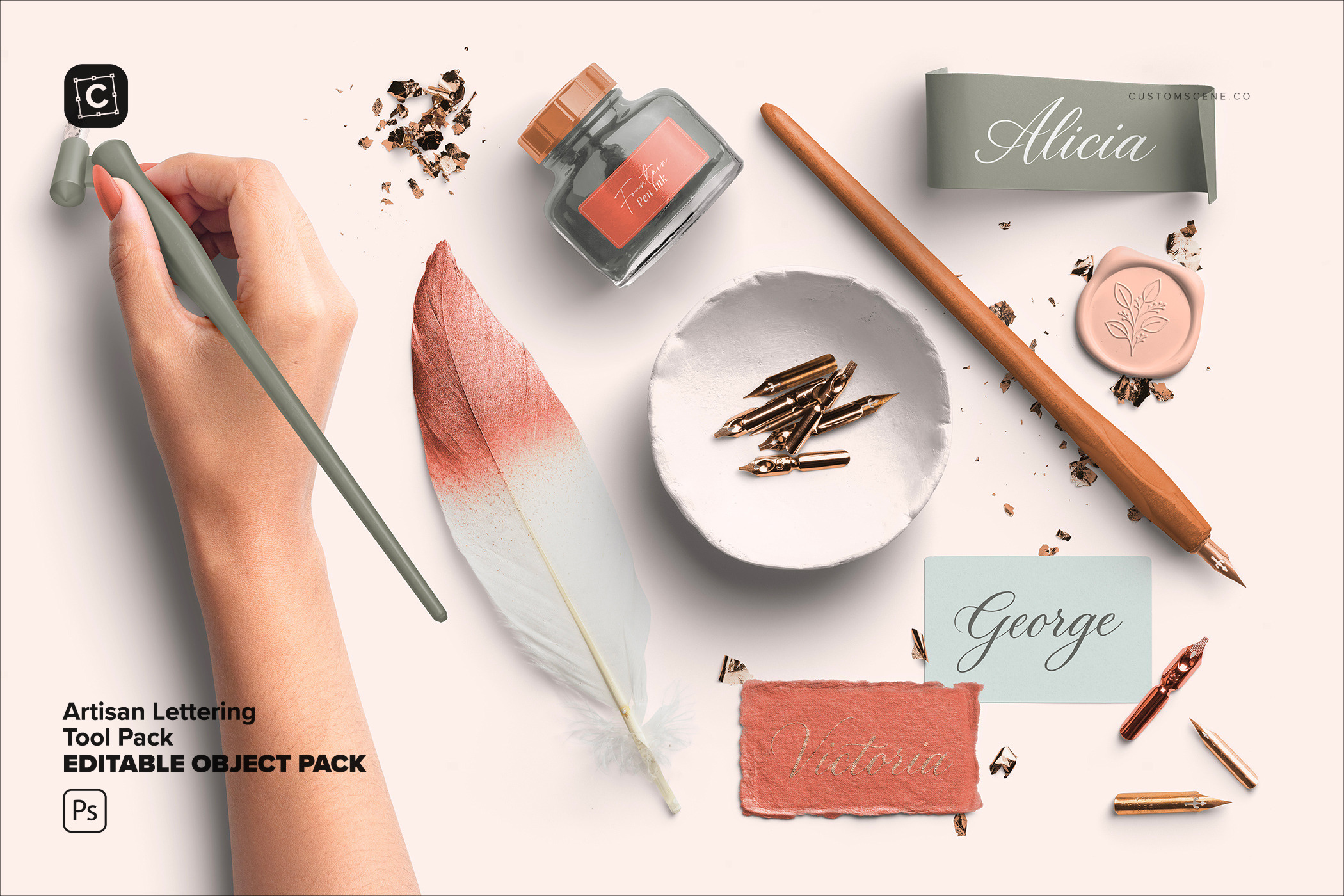 Artisan Lettering Tool Editable Pack, an Object Graphic by Custom Scene