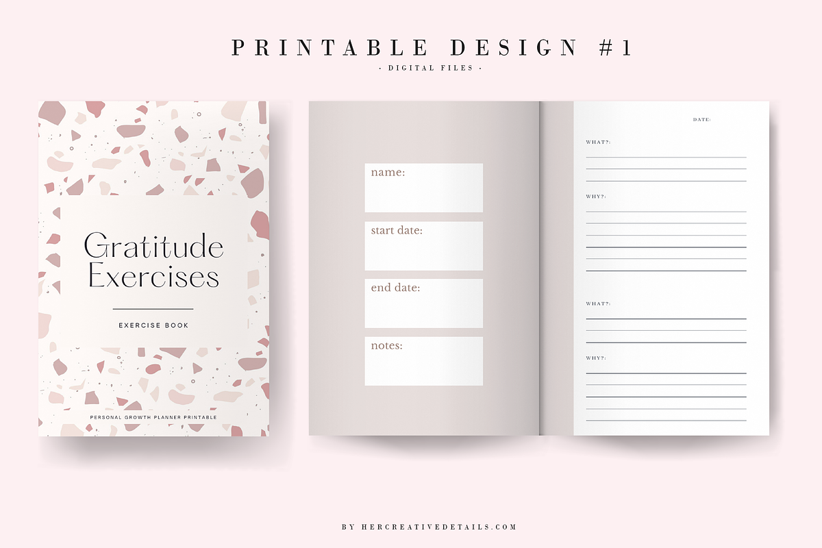 Gratitude Exercises workbook - 1, a Brochure Template by Her creative details (Photo 1 of 4)