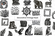 Vintage Adventure Woodcut Brushes, a Brush Add-On by Mels Brushes (Thumbnail 3 of 3)