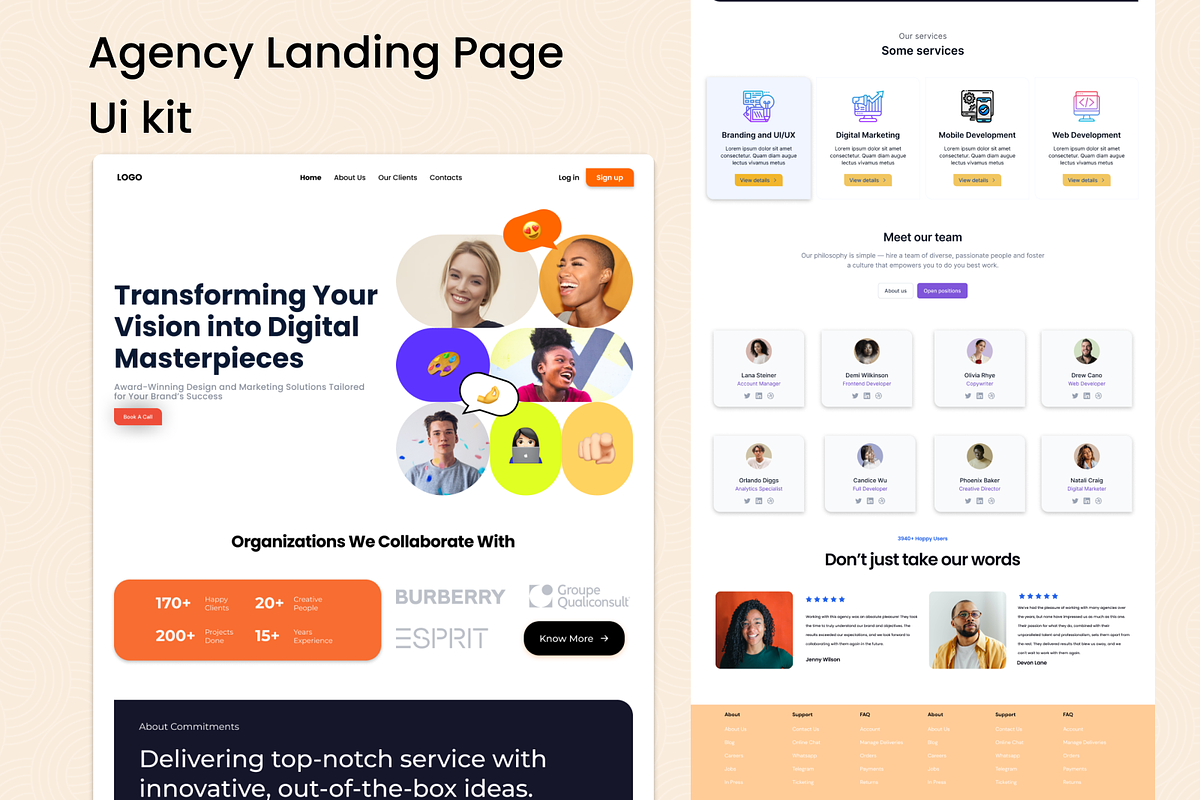 Agency Landing Page Figma, an UI Kit Template by ElArtDesign (Photo 1 of 2)