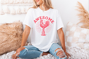 Awesome Sauce PNG, Retro Rooster, an Illustration by SharpMarketplace