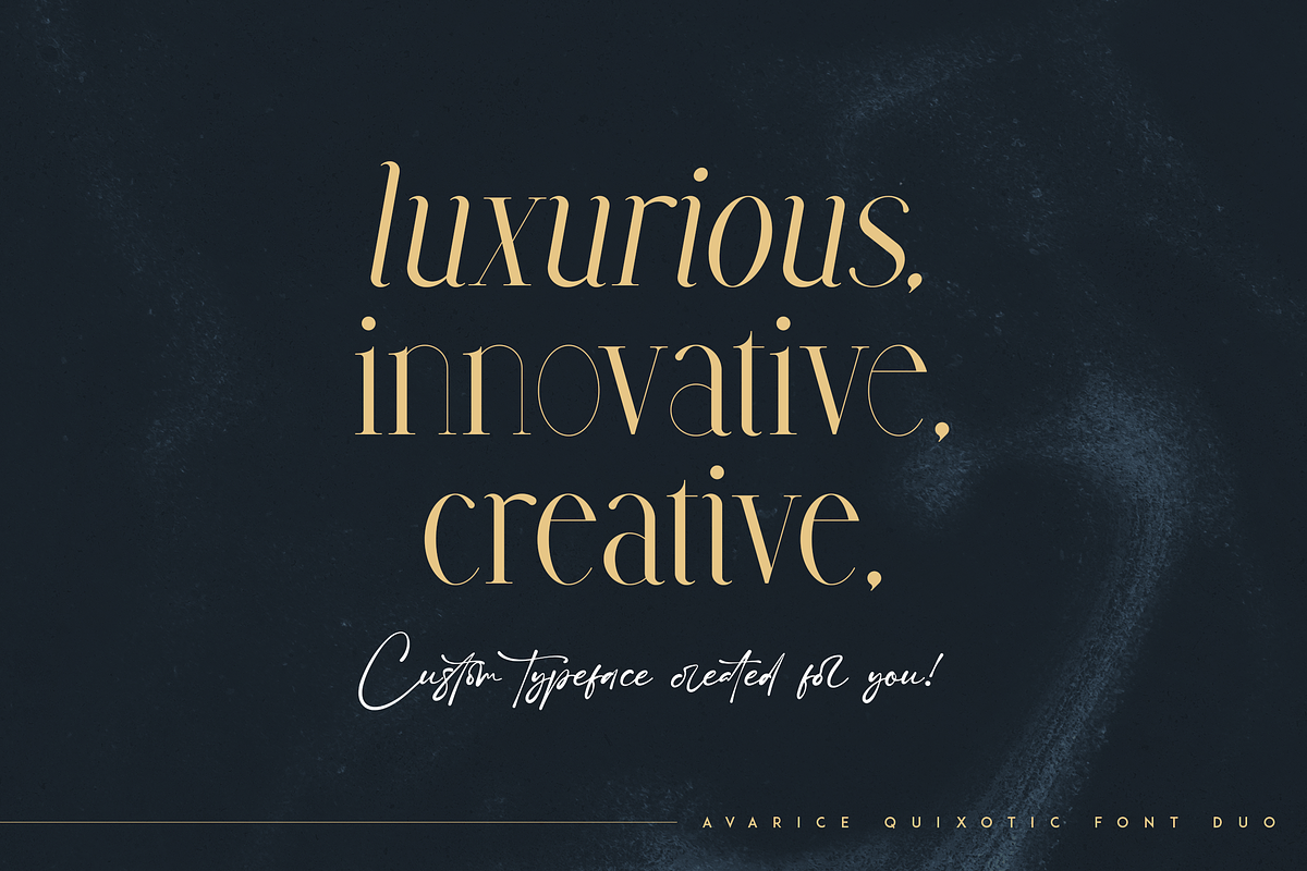 Avarice & Quixotic - modern font duo, a Serif Font by Only Fonts (Photo 7 of 12)
