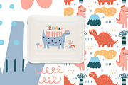 Cute Dinosaurs clipart set., an Animal Illustration by Kira Konoshenko (Thumbnail 4 of 12)