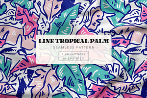 Tropical Hand Drawn, Palm Prints