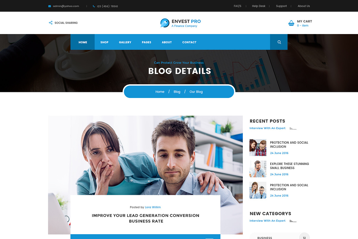 Envest Pro - Multipurpose Theme, a WordPress Template by DigitalCenturySF (Photo 4 of 18)
