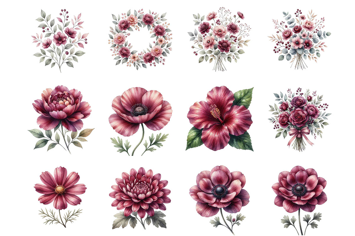 Dusty Rose and Burgundy, a Texture Illustration by fashionaddict (Photo 2 of 7)