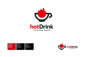 Set Of Hot Mug Logo Designs Concept