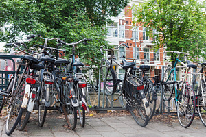 Old bicycles parked in Amsterdam, a Transportation Photo by BOOCYS