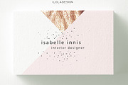 Geometric Rose Gold  Business Card, a Business Card Template by iloladesign (Thumbnail 1 of 2)