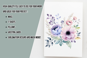 Pastel Flowers Watercolor Clipart