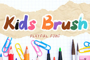 Kids Brush, a Handwritten Font by Yoga Letter (Thumbnail 1 of 6)