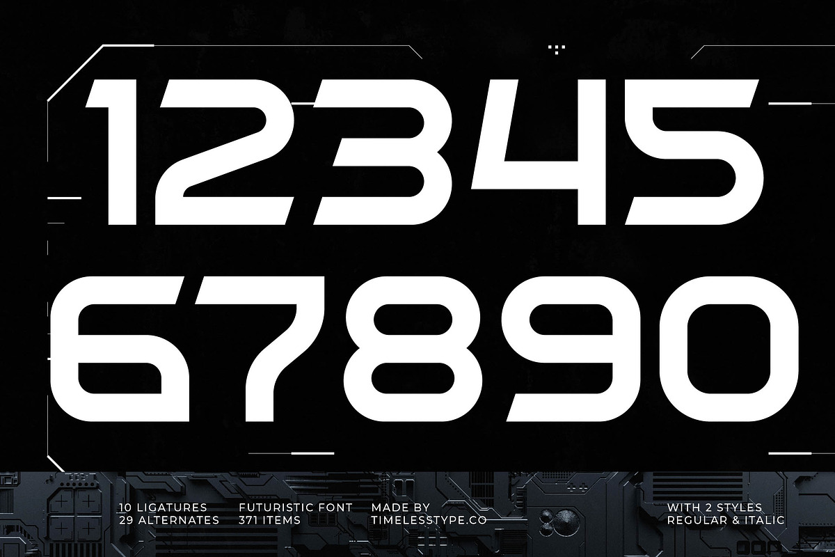 Chrome Quantum Futuristic Font, a Sans Serif Font by timelesstype.co (Photo 13 of 20)