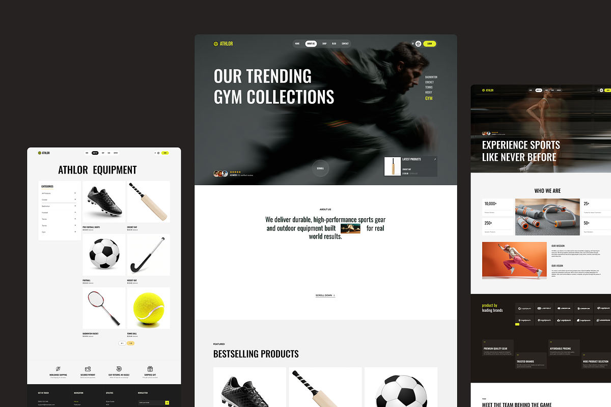 Athlor – Sports Website Figma UI Kit, an UI Kit Template by TNCFlow (Photo 3 of 5)
