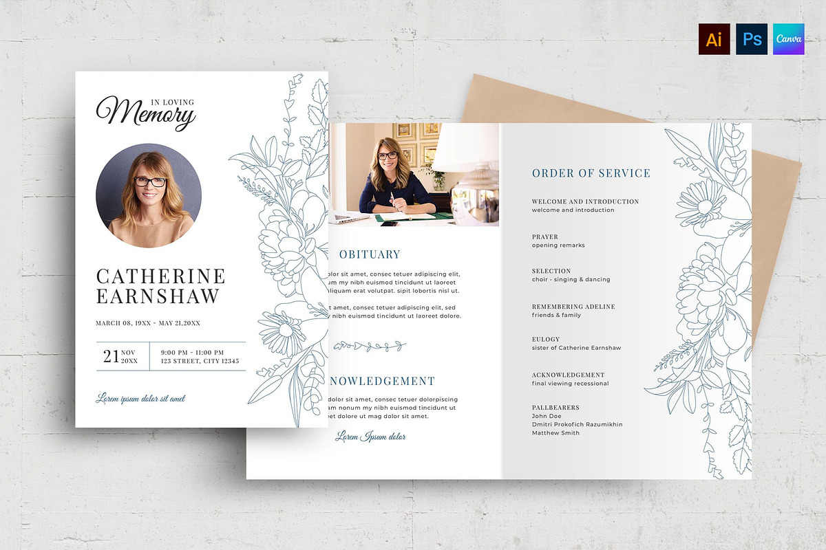 Funeral & Memorial Service Brochure, a Flyer Template by BrandPacks (Photo 1 of 7)