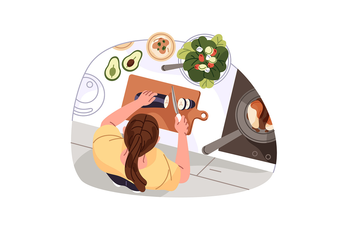 Healthy lifestyle, daily routine set, a Person Illustration by PaperTrident (Photo 7 of 10)