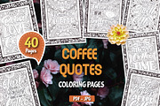 40 Coffee Quotes Coloring Pages, a Food Illustration by Blue Digital Studio (Thumbnail 1 of 4)