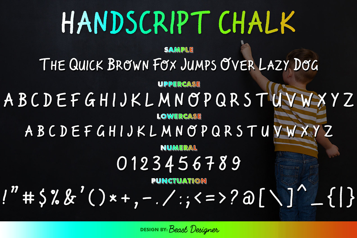 Handscript Chalk, a Handwritten Font by Beast Designer (Photo 2 of 2)
