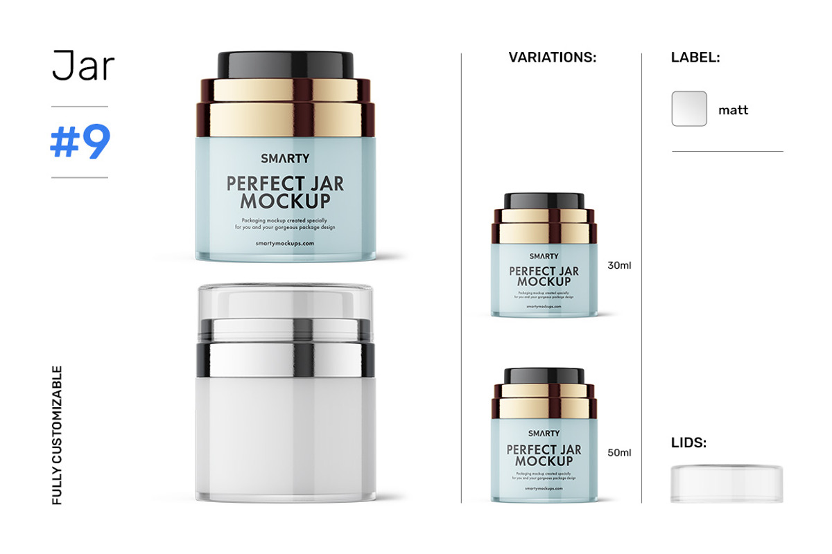 Cosmetic jar mockups bundle, a Packaging Mockup by Smarty Mockups (Photo 14 of 28)