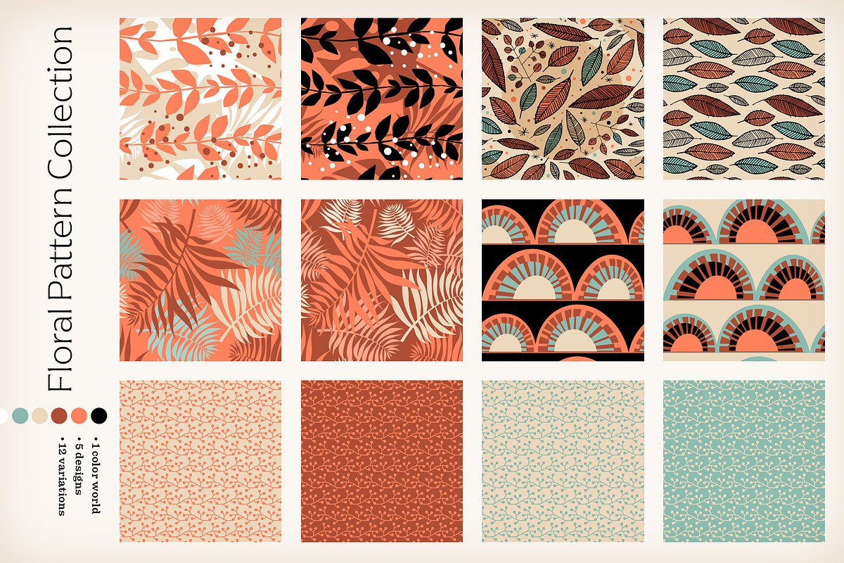 Floral Pattern Collection, a Pattern Graphic by Pia Kolle (Photo 2 of 10)