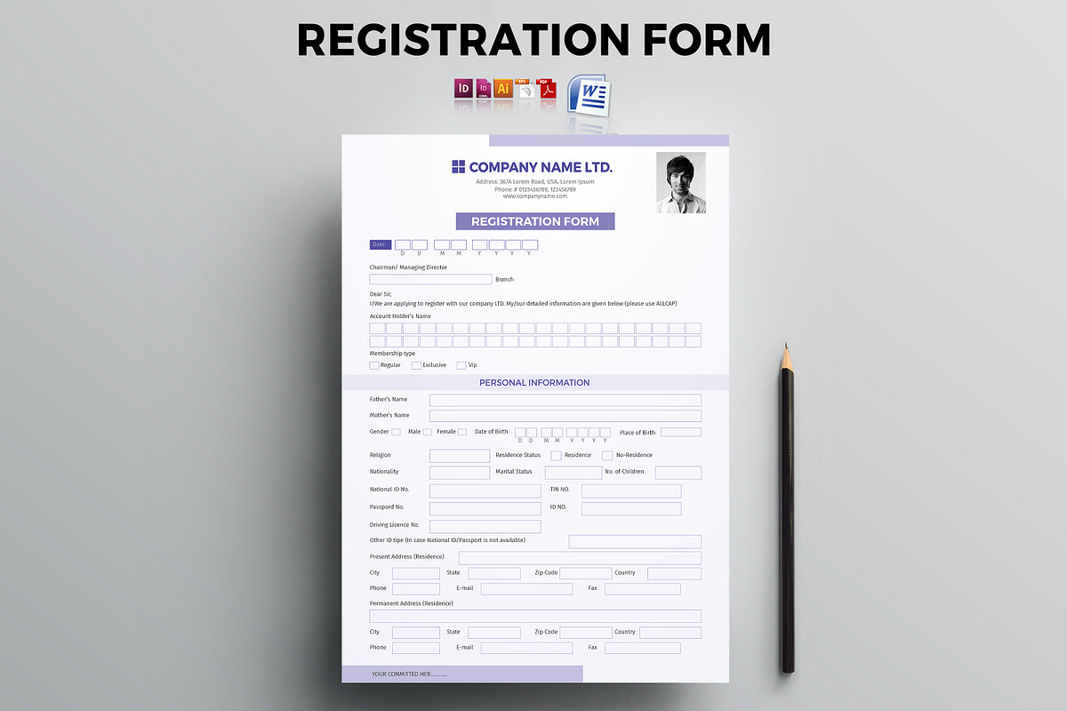 Registration and Questionnaire Form, a Stationery Template by artico (Photo 1 of 2)