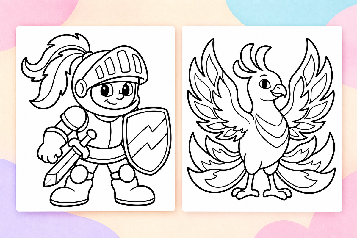 Fairytale Coloring Pages Vol. 3, an Object Illustration by Inkivelle Studio (Photo 2 of 3)