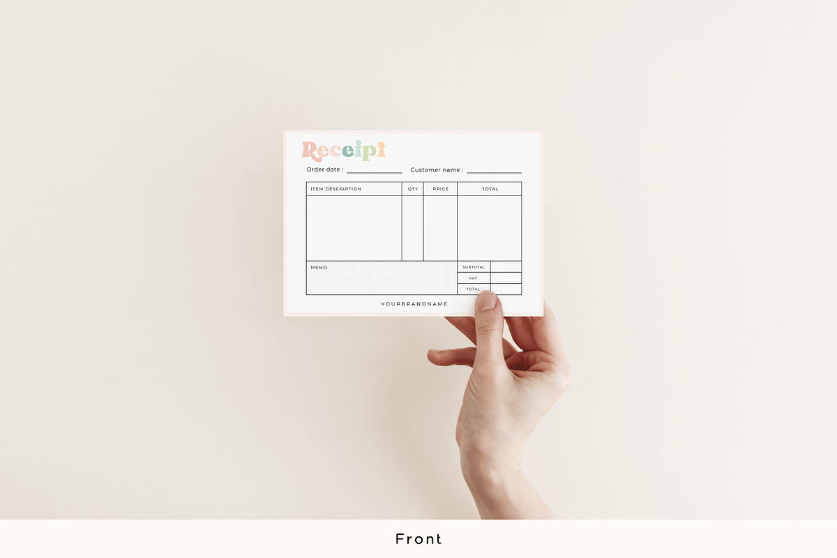 Pastel Receipt Template for Canva, a Card Template by Hellohastore (Photo 2 of 10)