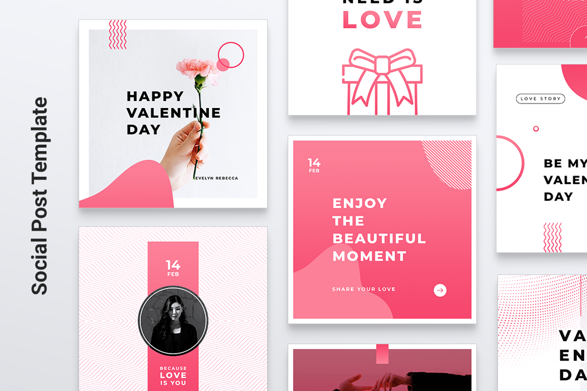 Happy Valentines Day Instagram Post, a Social Media Template by Rahardi Creative (Photo 3 of 6)