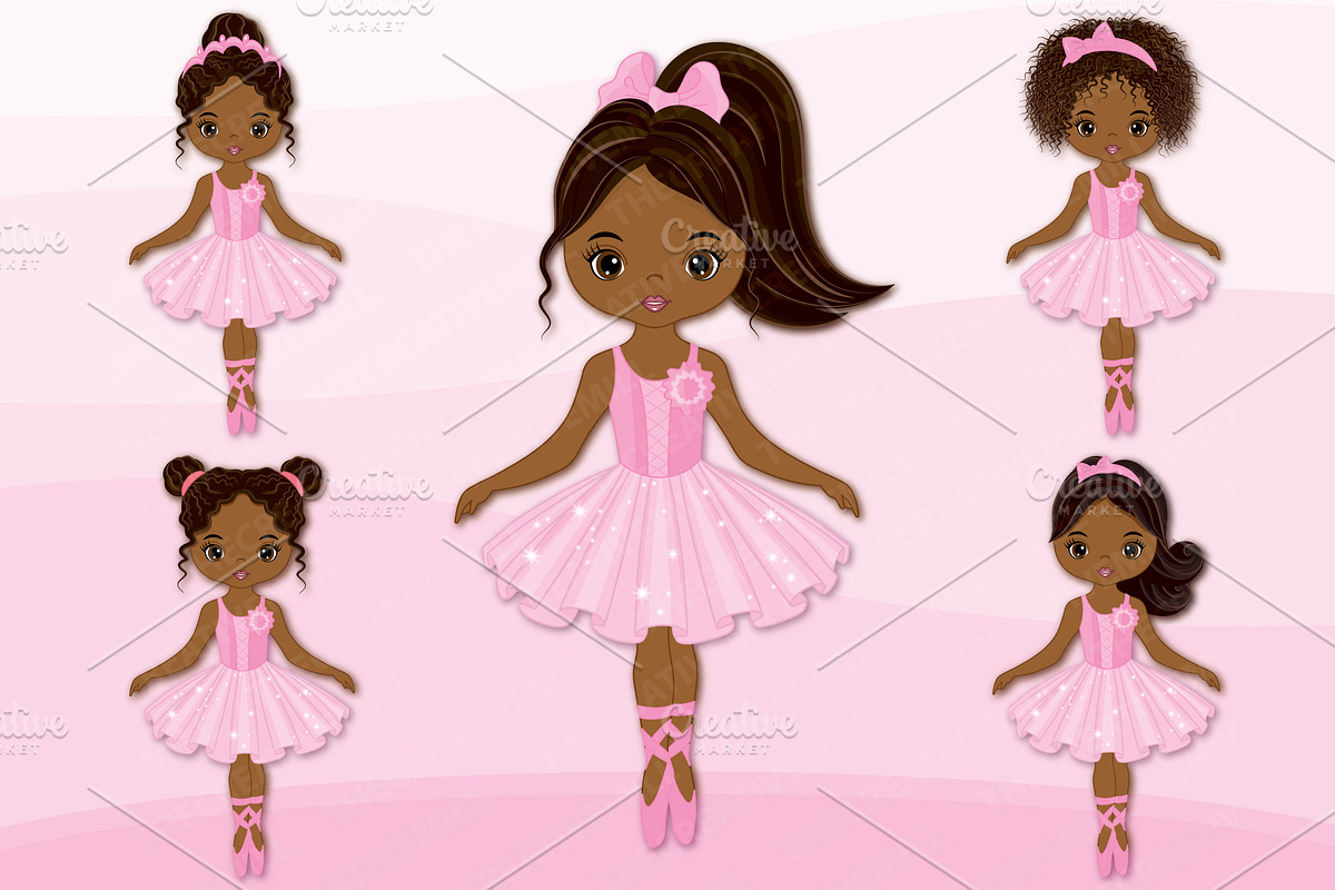 Vector African American Ballerina, an Illustration by TheCreativeMill (Photo 1 of 5)