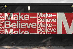 Outdoor urban fly poster set mockup