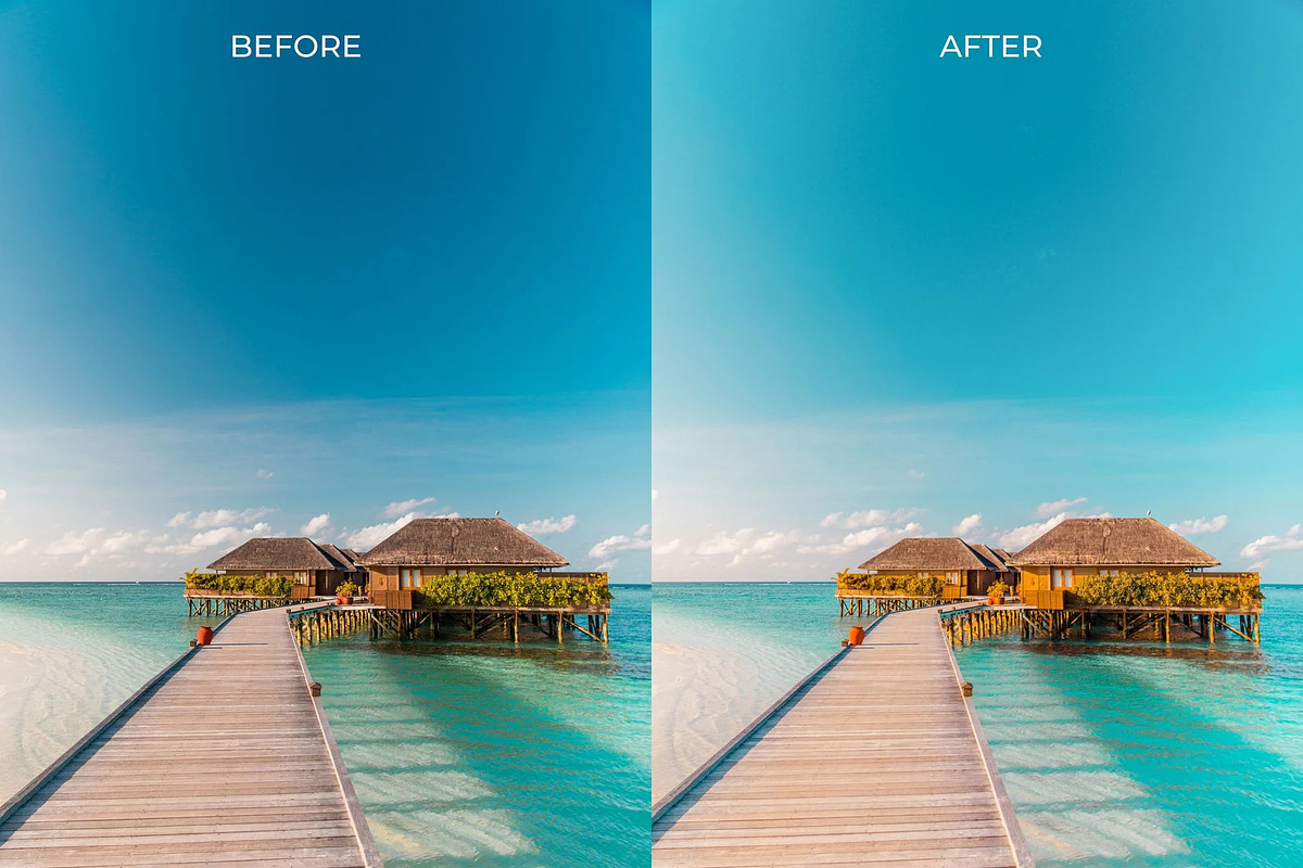5 MALDIVES LIGHTROOM PRESETS, an Action Add-On by Emma Kate Creative (Photo 3 of 10)
