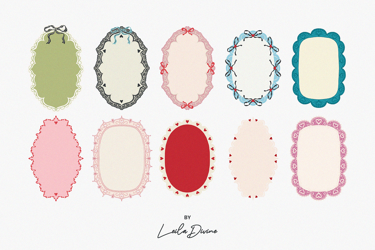 Love Lace Frames - Hand Drawn Set, an Object Graphic by Leila Divine (Photo 9 of 12)