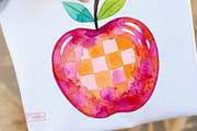 Watercolor Folk Art Apple Clipart, a Seasonal Illustration by Tanya Kart (Thumbnail 4 of 10)
